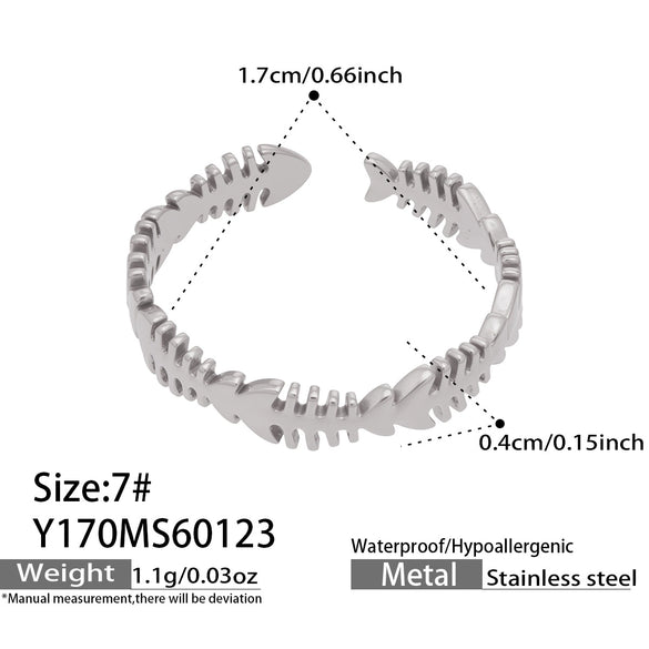Wholesale Women's Light Luxury Geometric Stainless Steel Electroplated Open Rings Set Accessories