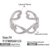 Wholesale Women's Light Luxury Geometric Stainless Steel Electroplated Open Rings Set Accessories