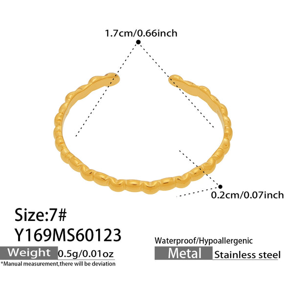 Wholesale Women's Light Luxury Geometric Stainless Steel Electroplated Open Rings Set Accessories