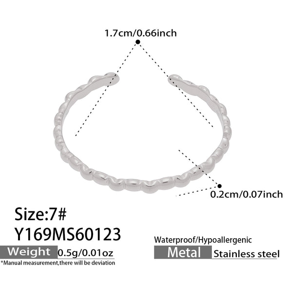Wholesale Women's Light Luxury Geometric Stainless Steel Electroplated Open Rings Set Accessories