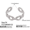 Wholesale Women's Light Luxury Geometric Stainless Steel Electroplated Open Rings Set Accessories