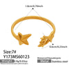 Wholesale Women's Light Luxury Geometric Stainless Steel Electroplated Open Rings Set Accessories