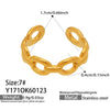 Wholesale Women's Light Luxury Geometric Stainless Steel Electroplated Open Rings Set Accessories