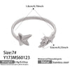 Wholesale Women's Light Luxury Geometric Stainless Steel Electroplated Open Rings Set Accessories