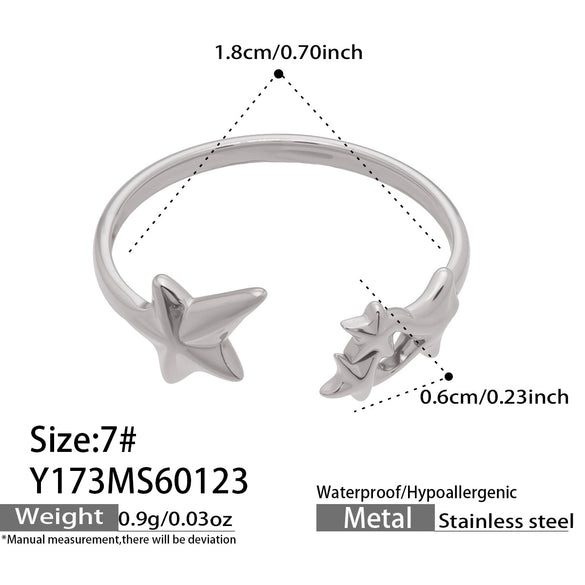 Wholesale Women's Light Luxury Geometric Stainless Steel Electroplated Open Rings Set Accessories