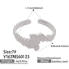 Wholesale Women's Light Luxury Geometric Stainless Steel Electroplated Open Rings Set Accessories