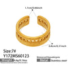 Wholesale Women's Light Luxury Geometric Stainless Steel Electroplated Open Rings Set Accessories