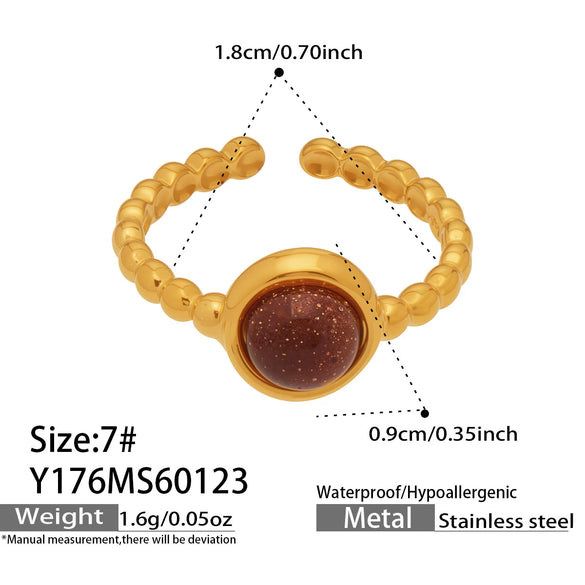 Wholesale Women's Light Luxury Geometric Stainless Steel Electroplated Open Rings Set Accessories