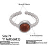 Wholesale Women's Light Luxury Geometric Stainless Steel Electroplated Open Rings Set Accessories