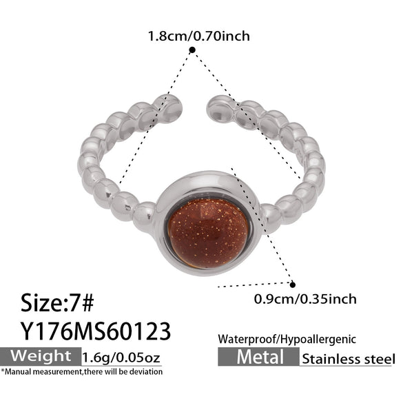 Wholesale Women's Light Luxury Geometric Stainless Steel Electroplated Open Rings Set Accessories