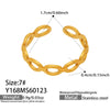 Wholesale Women's Light Luxury Geometric Stainless Steel Electroplated Open Rings Set Accessories