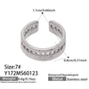 Wholesale Women's Light Luxury Geometric Stainless Steel Electroplated Open Rings Set Accessories