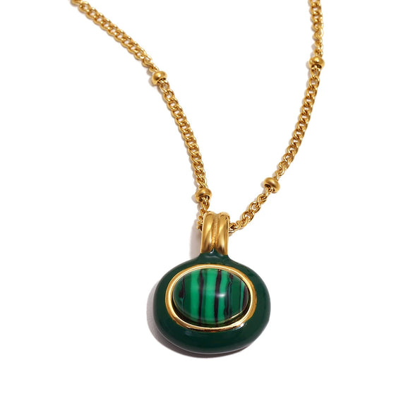 Wholesale Women's Light Luxury Geometric Stainless Steel Electroplated Pendant Necklace With Regular Chain
