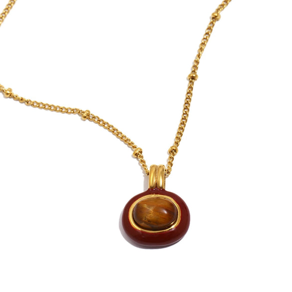 Wholesale Women's Light Luxury Geometric Stainless Steel Electroplated Pendant Necklace With Regular Chain