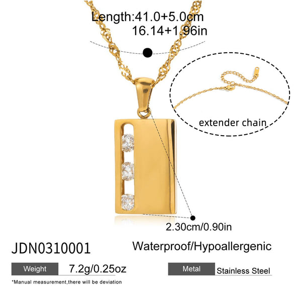 Wholesale Women's Light Luxury Geometric Stainless Steel Electroplated Pendant Necklace