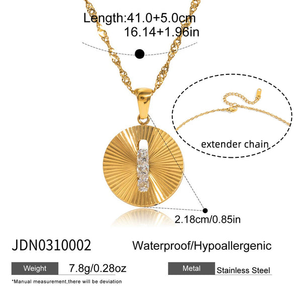 Wholesale Women's Light Luxury Geometric Stainless Steel Electroplated Pendant Necklace