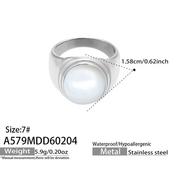 Wholesale Women's Light Luxury Geometric Stainless Steel Electroplated Plated With 18K Real Gold Ring And Bracelet Accessories