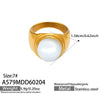 Wholesale Women's Light Luxury Geometric Stainless Steel Electroplated Plated With 18K Real Gold Ring And Bracelet Accessories