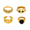 Wholesale Women's Light Luxury Geometric Stainless Steel Electroplated Plated With 18K Real Gold Ring And Bracelet Accessories