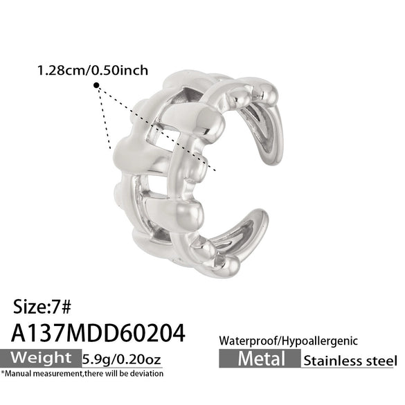 Wholesale Women's Light Luxury Geometric Stainless Steel Electroplated Plated With 18K Real Gold Ring And Bracelet Accessories
