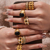 Wholesale Women's Light Luxury Geometric Stainless Steel Electroplated Plated With 18K Real Gold Ring And Bracelet Accessories