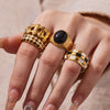 Wholesale Women's Light Luxury Geometric Stainless Steel Electroplated Plated With 18K Real Gold Ring And Bracelet Accessories