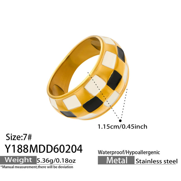 Wholesale Women's Light Luxury Geometric Stainless Steel Electroplated Plated With 18K Real Gold Ring And Bracelet Accessories