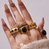 Wholesale Women's Light Luxury Geometric Stainless Steel Electroplated Plated With 18K Real Gold Ring And Bracelet Accessories