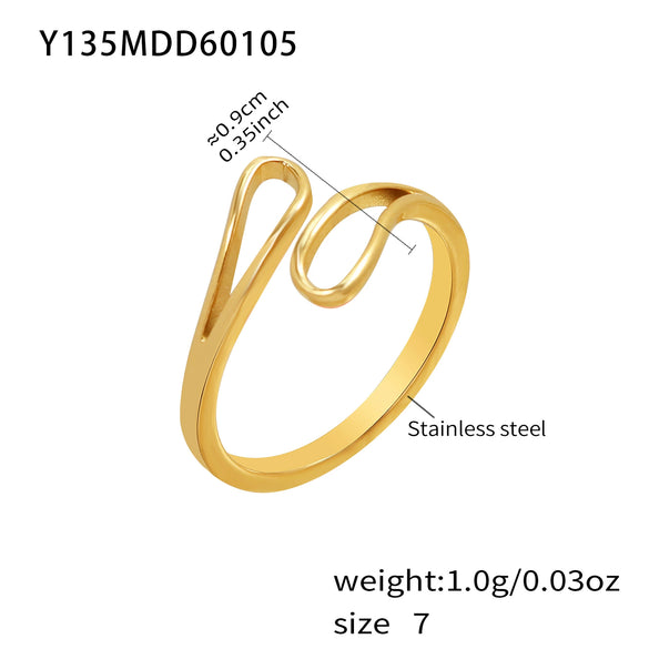 Wholesale Women's Light Luxury Geometric Stainless Steel Electroplated Ring And Bracelet Accessories