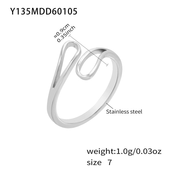 Wholesale Women's Light Luxury Geometric Stainless Steel Electroplated Ring And Bracelet Accessories