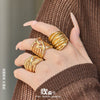 Wholesale Women's Light Luxury Geometric Stainless Steel Electroplated Ring Set