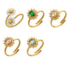 Wholesale Women's Light Luxury Geometric Stainless Steel Electroplated Ring Set