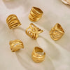 Wholesale Women's Light Luxury Geometric Stainless Steel Electroplated Ring Set