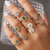 Wholesale Women's Light Luxury Geometric Stainless Steel Electroplated Ring Set