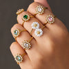 Wholesale Women's Light Luxury Geometric Stainless Steel Electroplated Ring Set