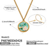 Wholesale Women's Light Luxury Geometric Stainless Steel Electroplated Round Pendant Necklace