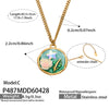 Wholesale Women's Light Luxury Geometric Stainless Steel Electroplated Round Pendant Necklace