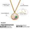 Wholesale Women's Light Luxury Geometric Stainless Steel Electroplated Round Pendant Necklace