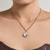 Wholesale Women's Light Luxury Geometric Stainless Steel Electroplated Round Pendant Necklace