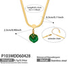 Wholesale Women's Light Luxury Geometric Stainless Steel Electroplated Snake Bone Chain Necklace With Green Leaf Pendant
