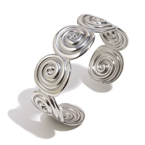 Wholesale Women's Light Luxury Geometric Stainless Steel Electroplated Spiral Bracelet