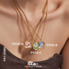 Wholesale Women's Light Luxury Geometric Stainless Steel Electroplated Square Pendant Necklace