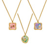 Wholesale Women's Light Luxury Geometric Stainless Steel Electroplated Square Pendant Necklace