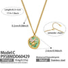 Wholesale Women's Light Luxury Geometric Stainless Steel Electroplated Square Pendant Necklace