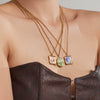 Wholesale Women's Light Luxury Geometric Stainless Steel Electroplated Square Pendant Necklace