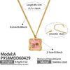 Wholesale Women's Light Luxury Geometric Stainless Steel Electroplated Square Pendant Necklace