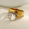 Wholesale Women's Light Luxury Geometric Stainless Steel Electroplated Stacked Rings Hand Jewelry