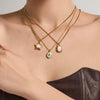 Wholesale Women's Light Luxury Geometric Stainless Steel Electroplated Star Conch Necklace Set