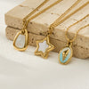 Wholesale Women's Light Luxury Geometric Stainless Steel Electroplated Star Conch Necklace Set
