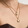 Wholesale Women's Light Luxury Geometric Stainless Steel Electroplated Star Conch Necklace Set